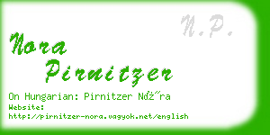 nora pirnitzer business card